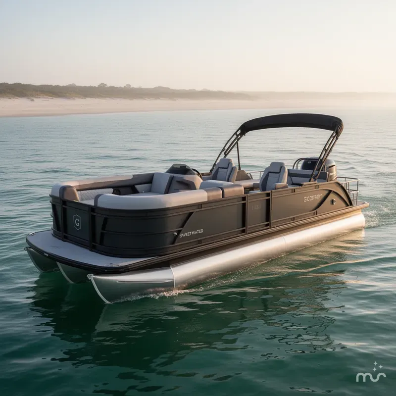 Slide: The Image of Godfrey Sweetwater 22' Single Flip Lounge Tritoon - 2286 SFLC 2026 - 2