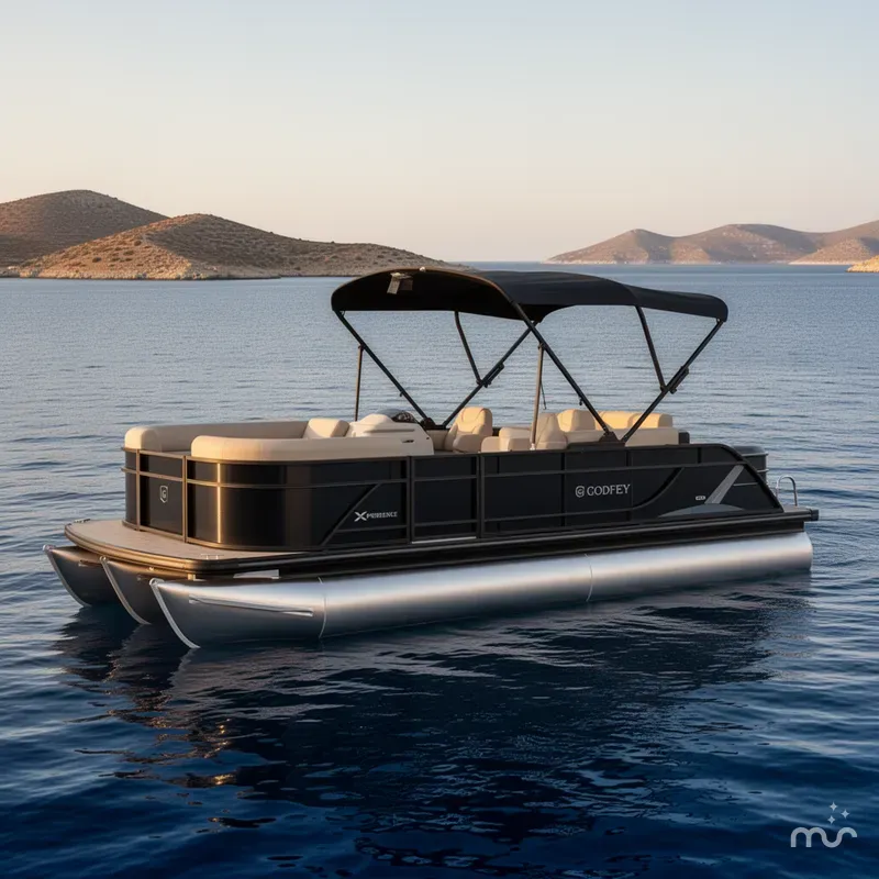 Slide: The Image of Godfrey Sweetwater Xperience 20' Single Flip Lounge Tritoon - 2086 SFLX 2026 - 2