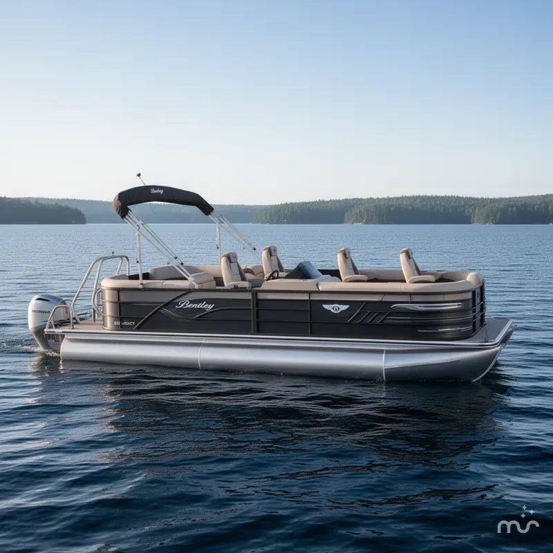 Slide: The Image of Bentley Pontoons Legacy 223 Navigator DL Quad Lounge Tritoon & Honda 4-Stroke EFI 2026 - 0