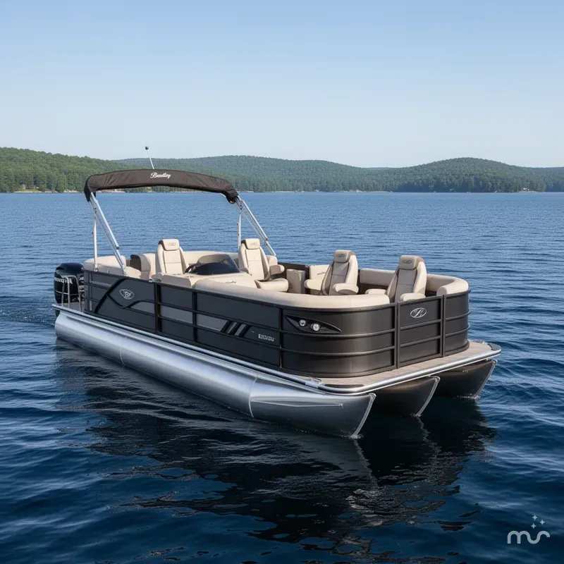 Slide: The Image of Bentley Pontoons Legacy 223 Navigator DL Quad Lounge Tritoon & Honda 4-Stroke EFI 2026 - 1