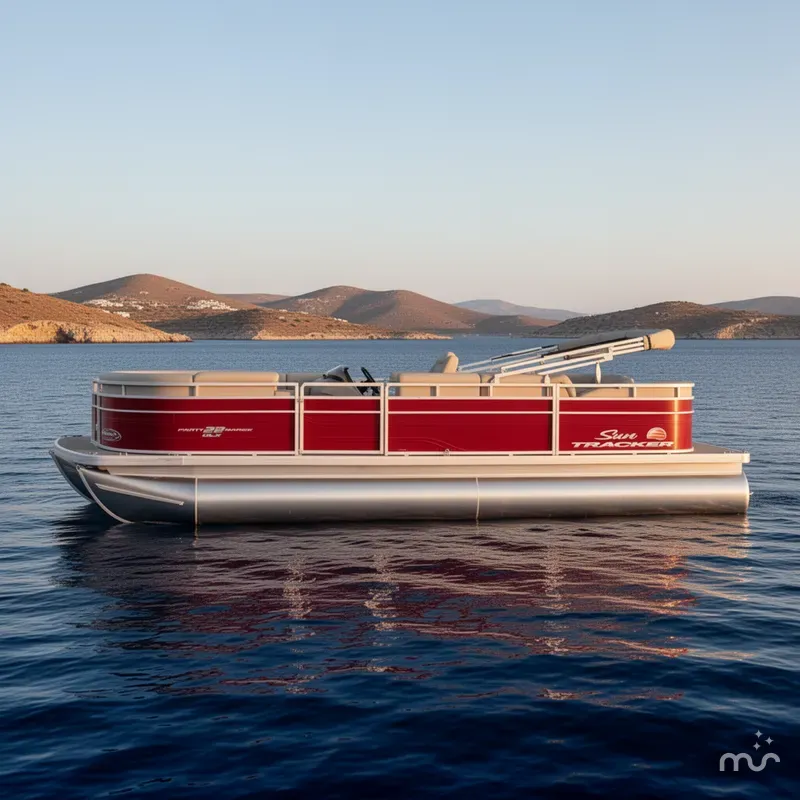 Slide: The Image of Sun Tracker Party Barge 22 RF DLX 2025 - 2