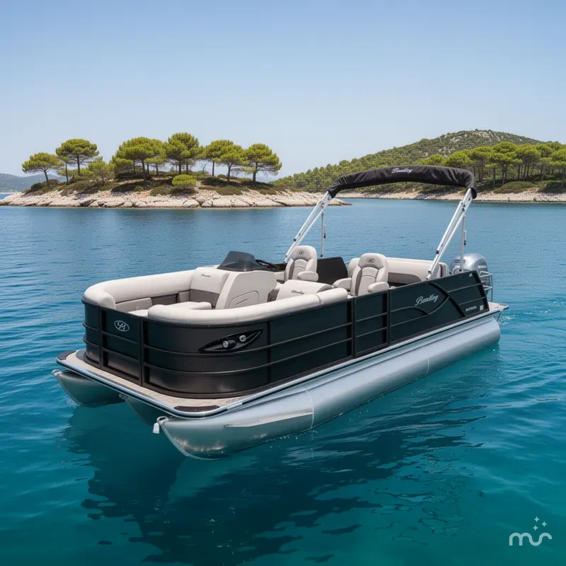 Slide: The Image of Bentley Pontoons Legacy 200 Swingback Pontoon & Honda 4-Stroke EFI 2026 - 2