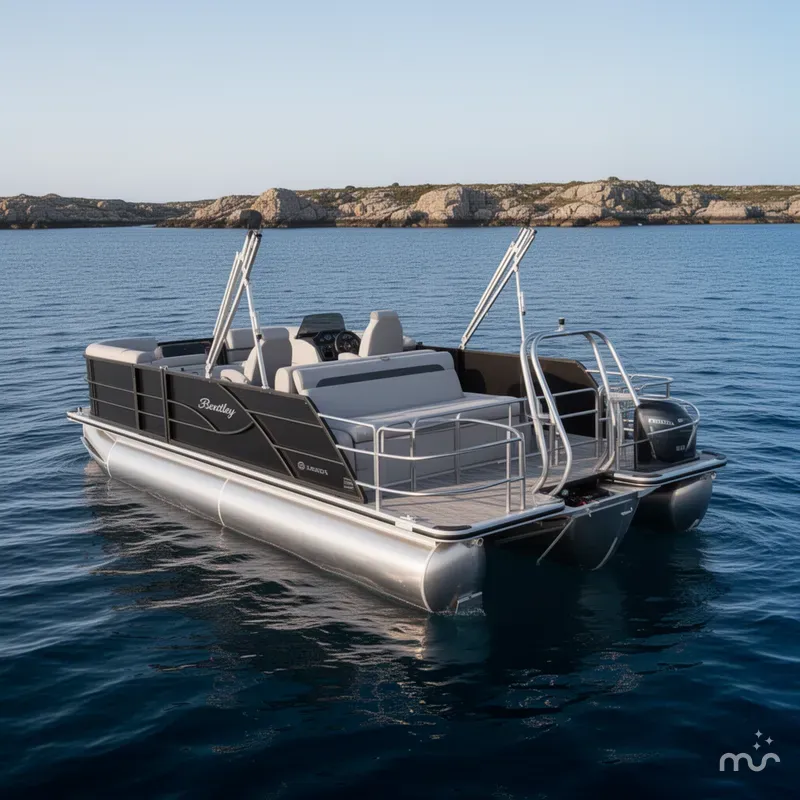 Slide: The Image of Bentley Pontoons Legacy 220 Swingback Pontoon & Honda 4-Stroke EFI 2026 - 2