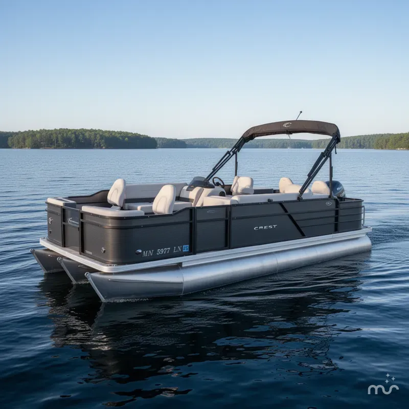 Slide: The Image of Crest 200 Pontoon with 115HP Yamaha Fourstroke EFI 2017 - 0