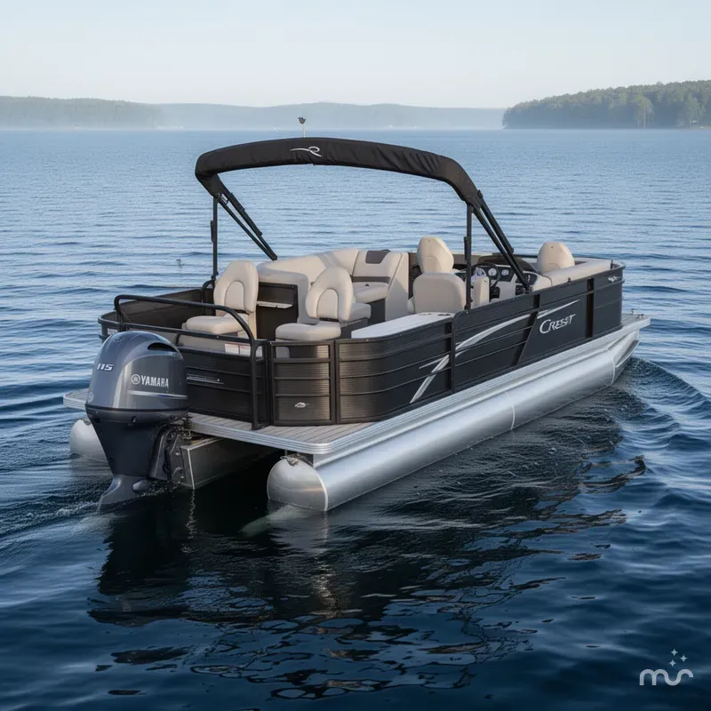 Slide: The Image of Crest 200 Pontoon with 115HP Yamaha Fourstroke EFI 2017 - 1