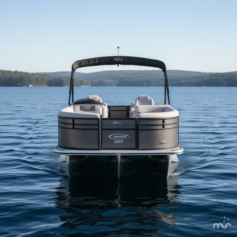 Slide: The Image of Crest 200 Pontoon with 115HP Yamaha Fourstroke EFI 2017 - 2