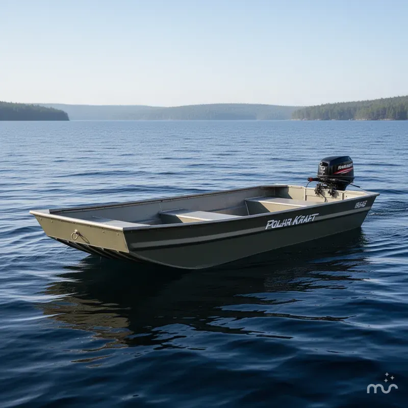 Slide: The Image of Polar Kraft 1648 Jon Boat, 15" transom with Trailer 2024 - 0