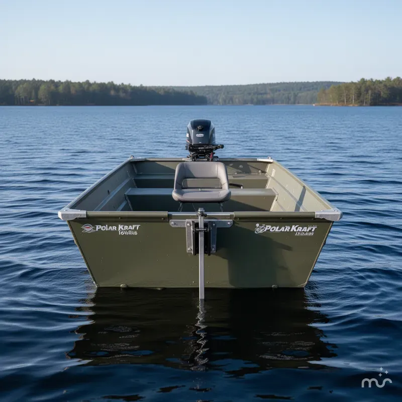 Slide: The Image of Polar Kraft 1648 Jon Boat, 15" transom with Trailer 2024 - 2