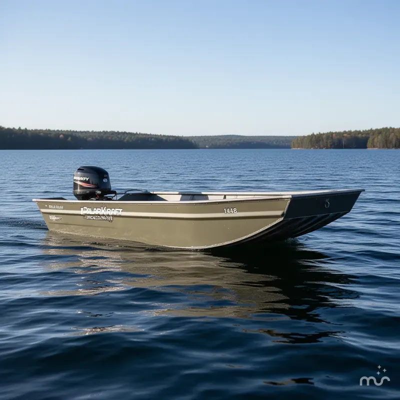 Slide: The Image of Polar Kraft 1448 Jon Boat, 15" transom with Trailer 2024 - 0