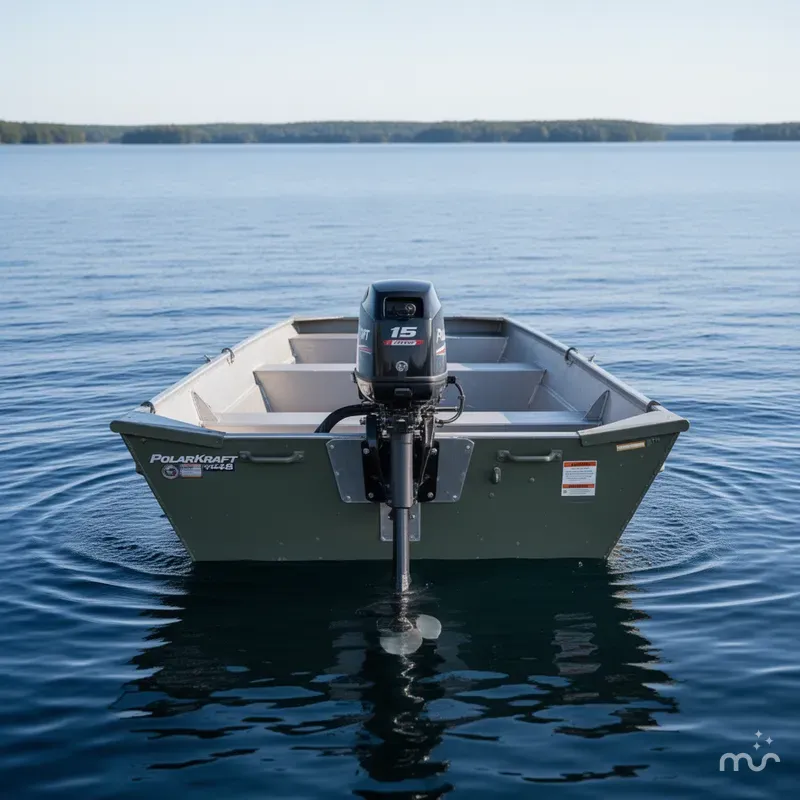 Slide: The Image of Polar Kraft 1448 Jon Boat, 15" transom with Trailer 2024 - 1