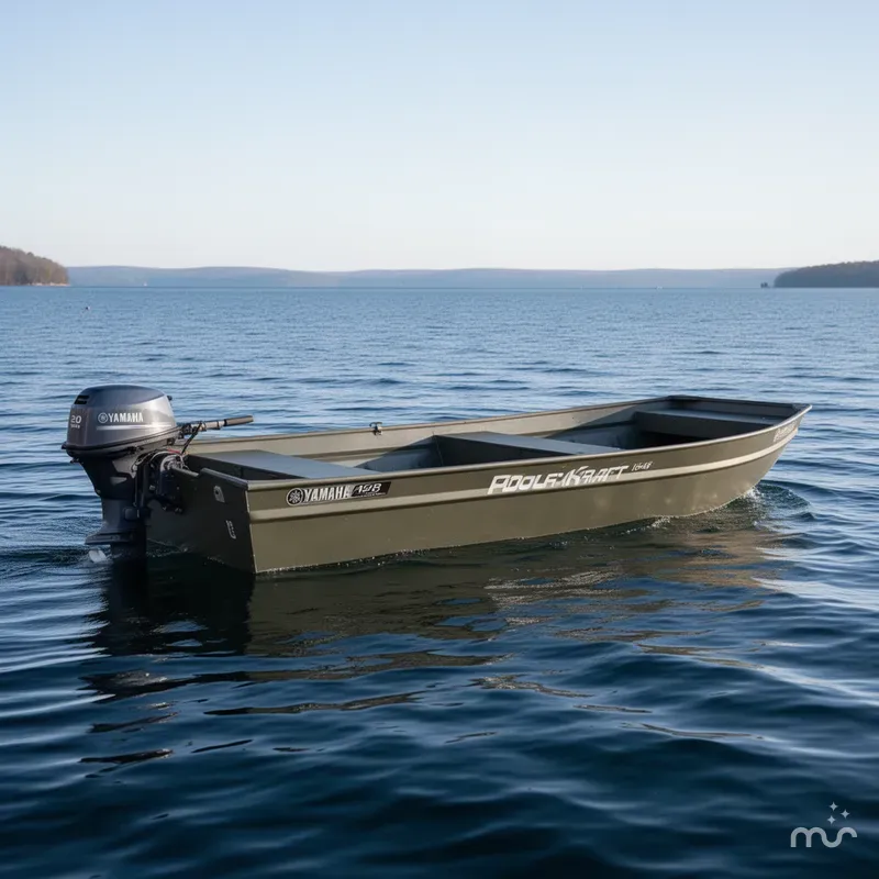 Slide: The Image of Polar Kraft 1648 Jon Boat, 15" transom w/ Trailer & Yamaha 20 hp 2024 - 0