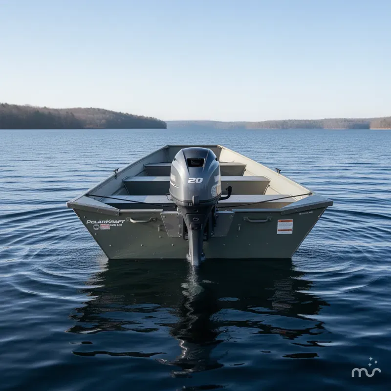Slide: The Image of Polar Kraft 1648 Jon Boat, 15" transom w/ Trailer & Yamaha 20 hp 2024 - 1