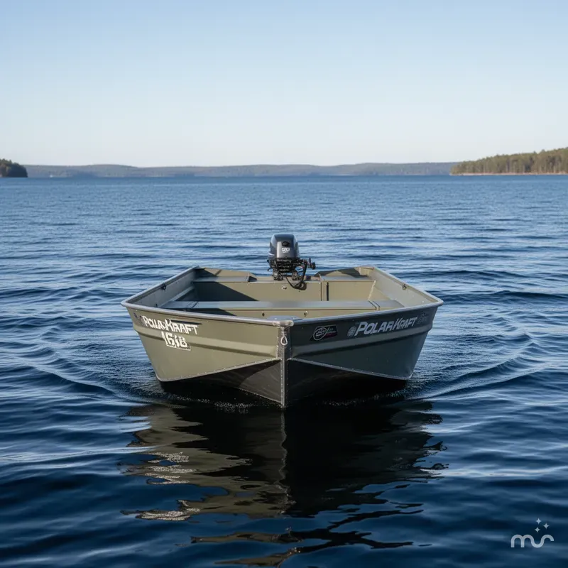 Slide: The Image of Polar Kraft 1648 Jon Boat, 15" transom w/ Trailer & Yamaha 20 hp 2024 - 2