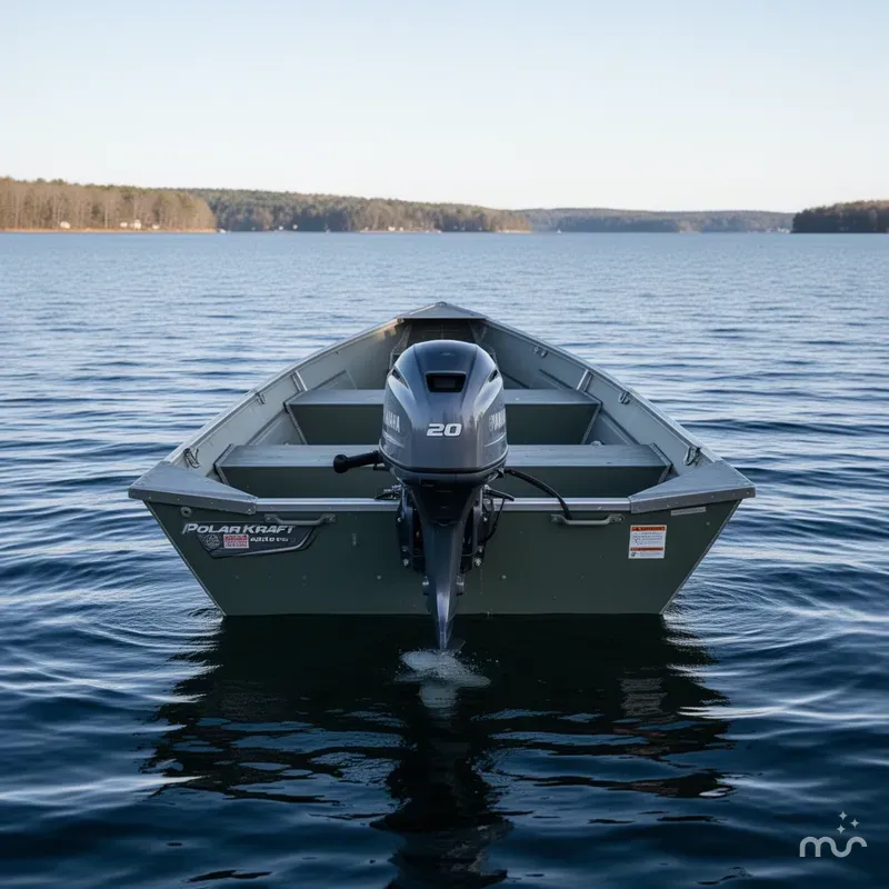 Slide: The Image of Polar Kraft 1448 Jon Boat, 15" transom w/ Trailer & Yamaha 20 hp 2024 - 1