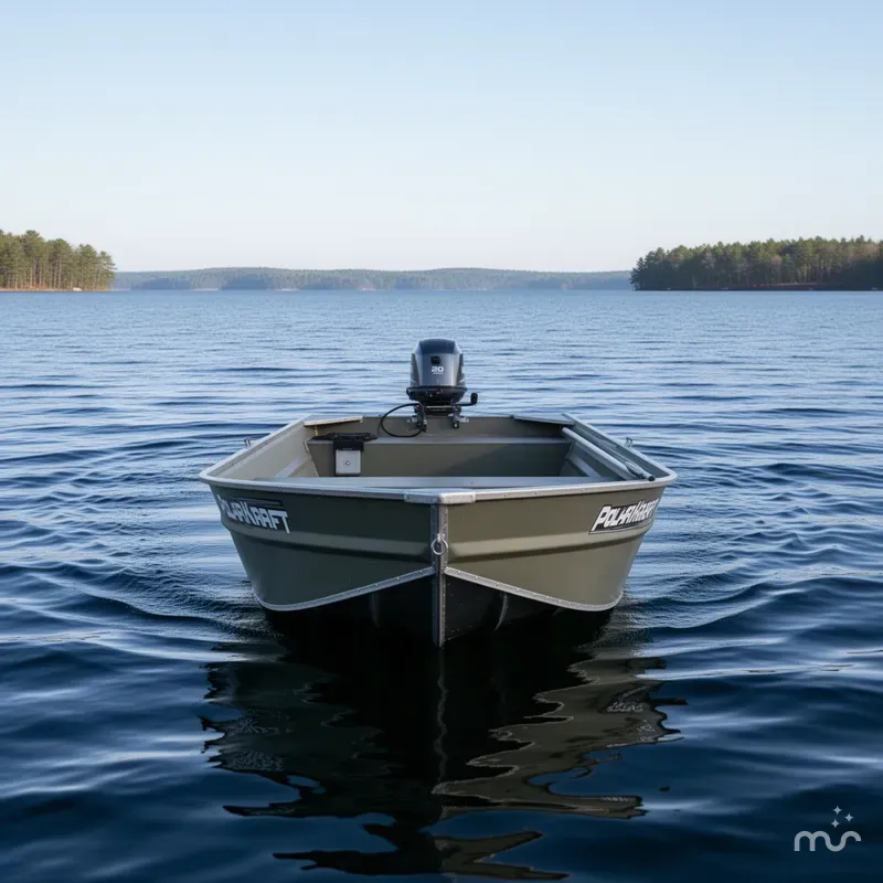 Slide: The Image of Polar Kraft 1448 Jon Boat, 15" transom w/ Trailer & Yamaha 20 hp 2024 - 2