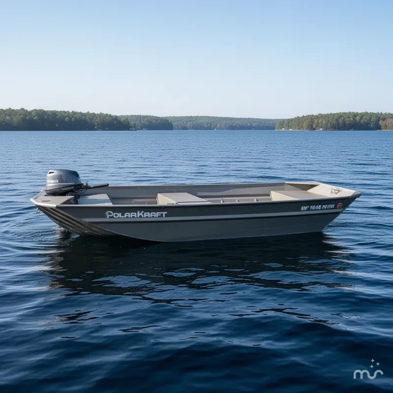 Slide: The Image of Polar Kraft MV 1648 Jon Boat, 20" transom w/ Trailer & Yamaha 20 hp 2024 - 0