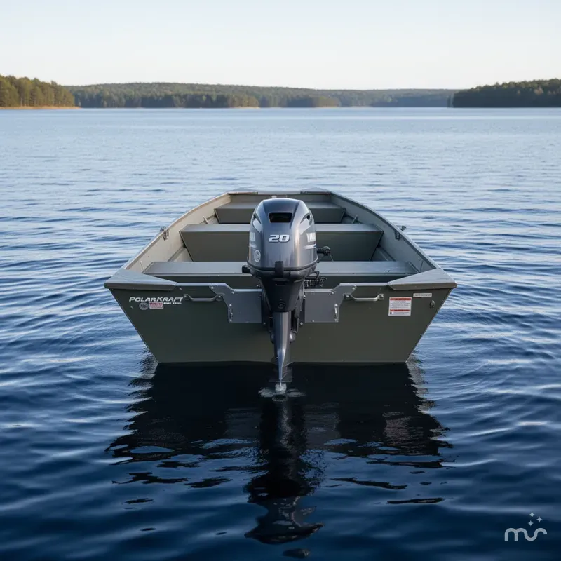 Slide: The Image of Polar Kraft MV 1648 Jon Boat, 20" transom w/ Trailer & Yamaha 20 hp 2024 - 2