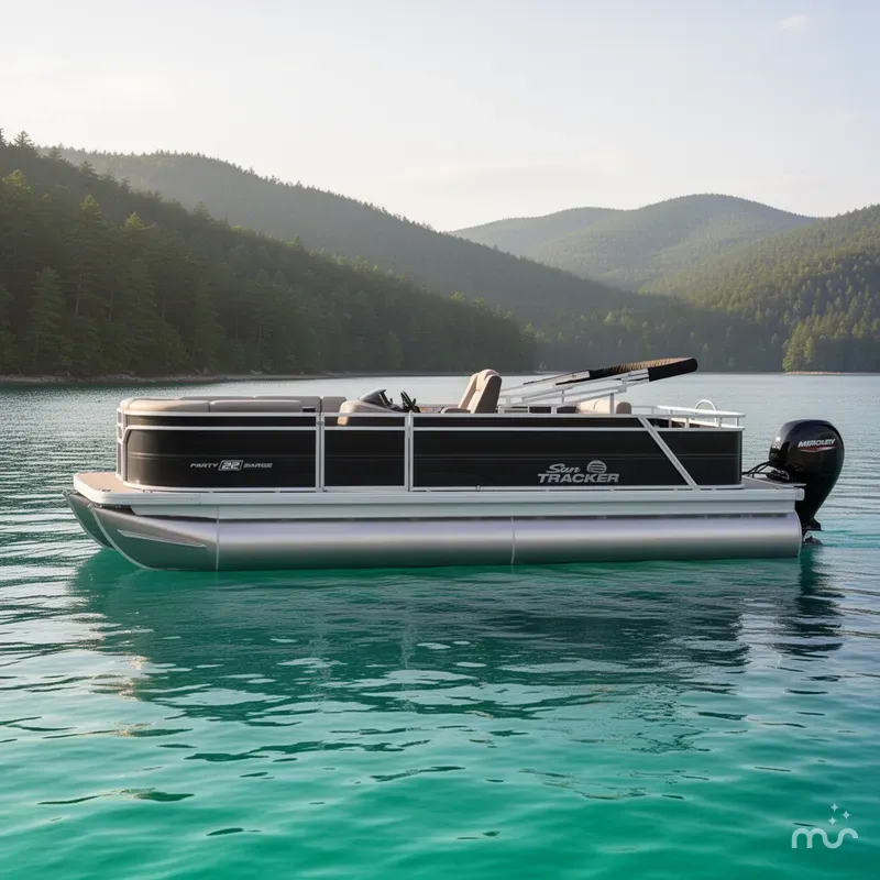 Slide: The Image of Sun Tracker Party Barge 22 RF DLX 2026 - 2