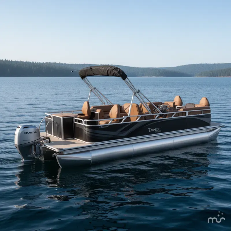 Slide: The Image of Tahoe Sport 23E80 Fish & Cruise Pontoon & Honda 4-Stroke EFI 2026 - 0