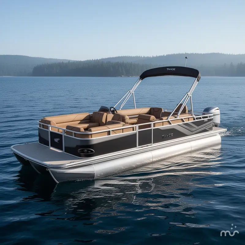 Slide: The Image of Tahoe Sport 23E80 Fish & Cruise Pontoon & Honda 4-Stroke EFI 2026 - 1