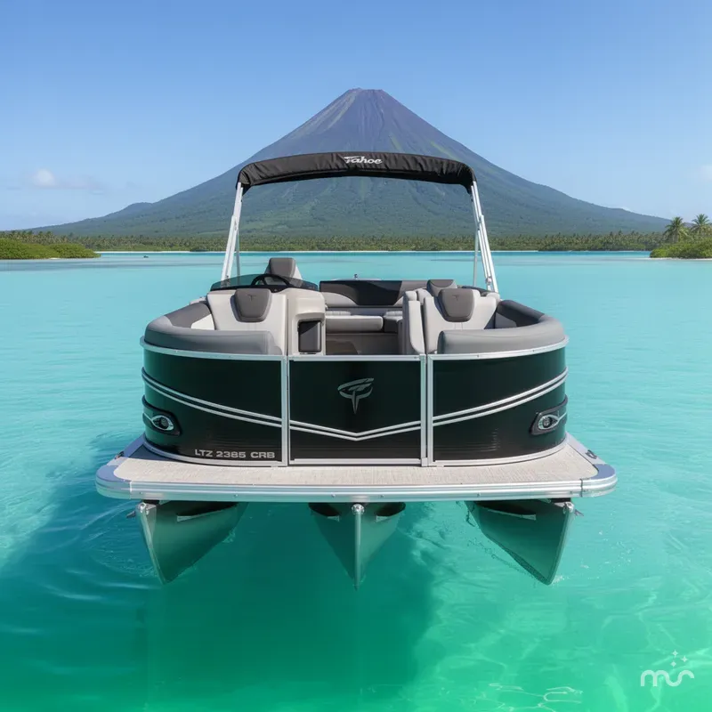 Slide: The Image of Tahoe LTZ 2385 (CRB) Cruise Rear Bench Tritoon & Honda 4-Stroke EFI 2026 - 1