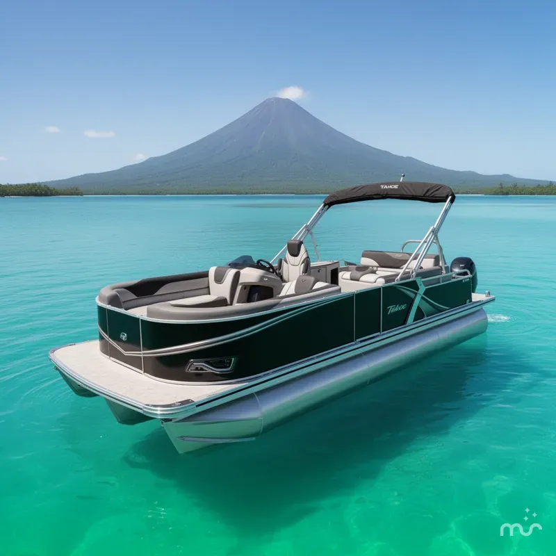 Slide: The Image of Tahoe LTZ 2385 (CRB) Cruise Rear Bench Tritoon & Honda 4-Stroke EFI 2026 - 2
