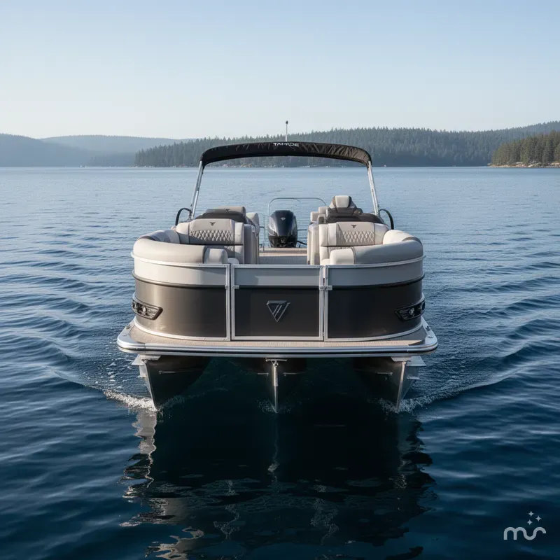 Slide: The Image of Tahoe Cascade 200HP QLS 2385 Quad Lounge Shift Tritoon 2025 - 1