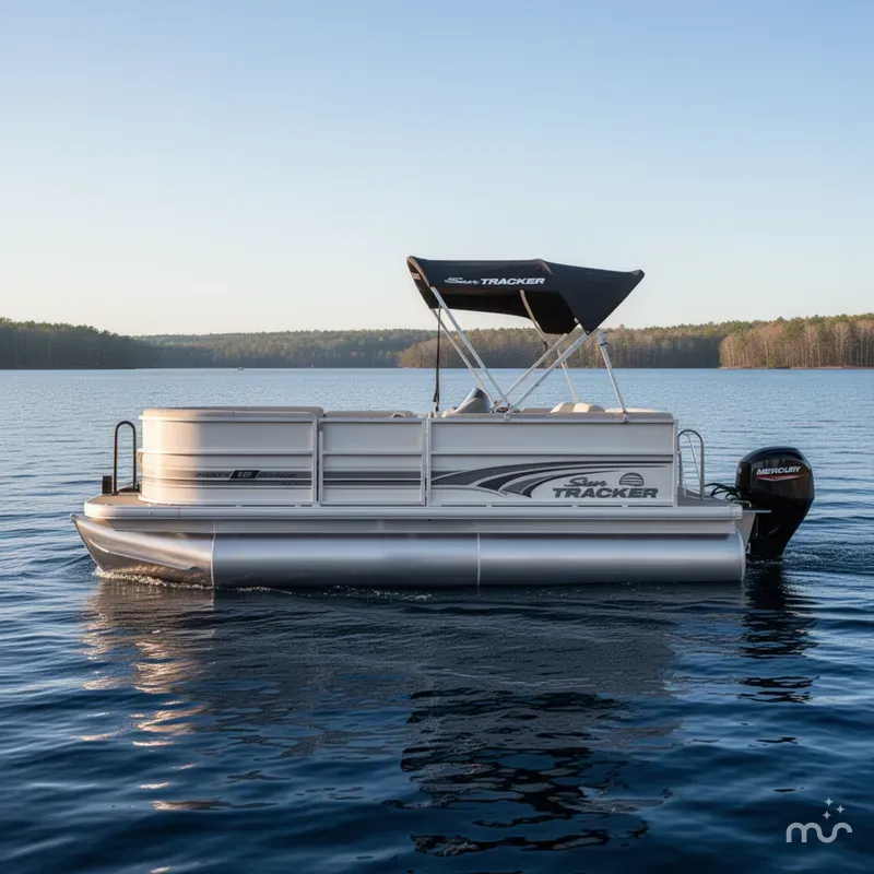 Slide: The Image of Sun Tracker Party Barge 16 DLX 2026 - 2