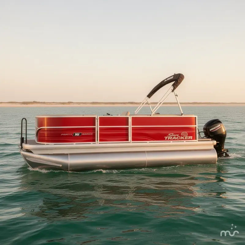 Slide: The Image of Sun Tracker Party Barge 16 DLX 2026 - 2