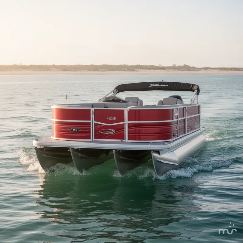 Slide: The Image of Sun Tracker Party Barge 16 DLX 2026 - 1