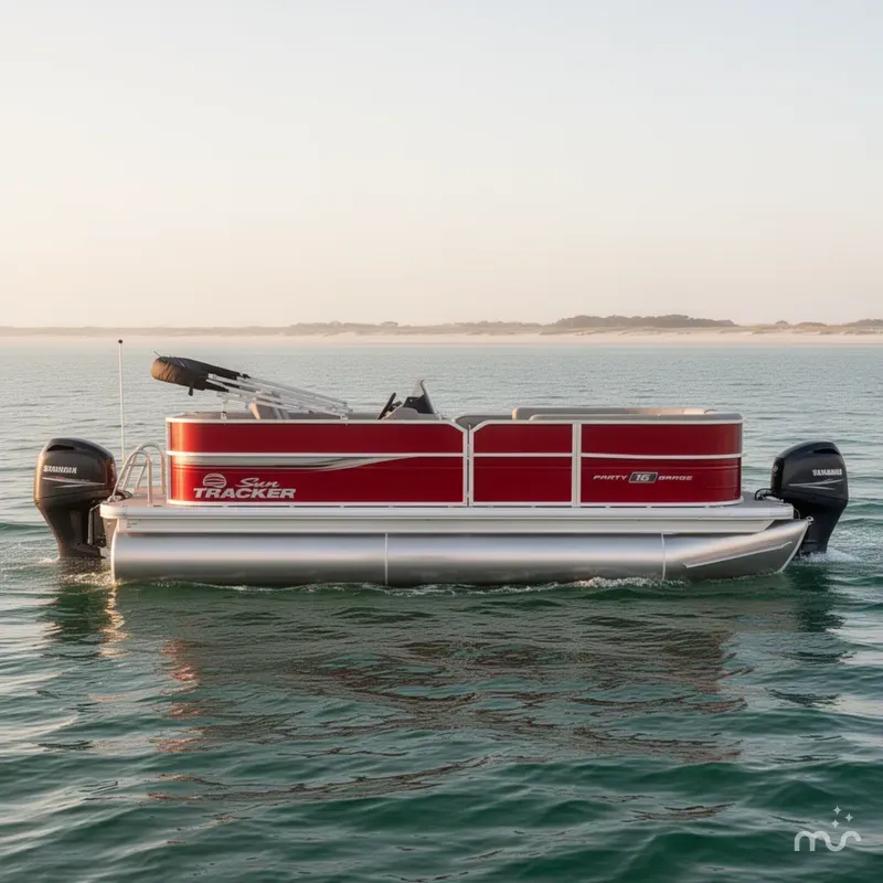 Slide: The Image of Sun Tracker Party Barge 16 DLX 2026 - 2