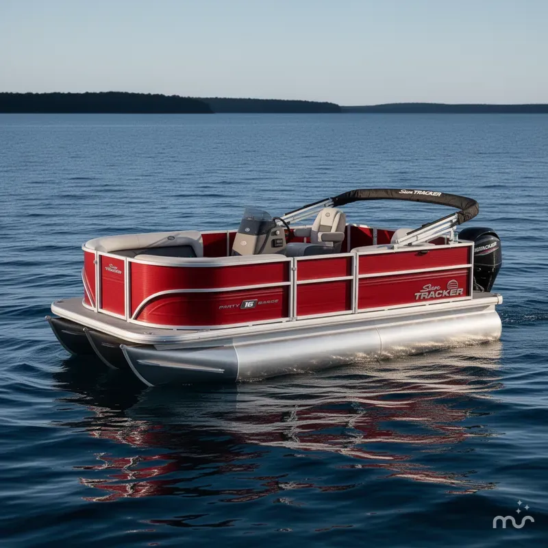 Slide: The Image of Sun Tracker Party Barge 16 DLX 2026 - 2