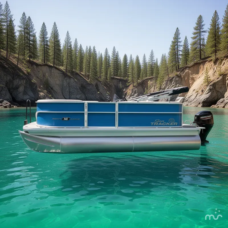 Slide: The Image of Sun Tracker Party Barge 16 DLX 2026 - 2