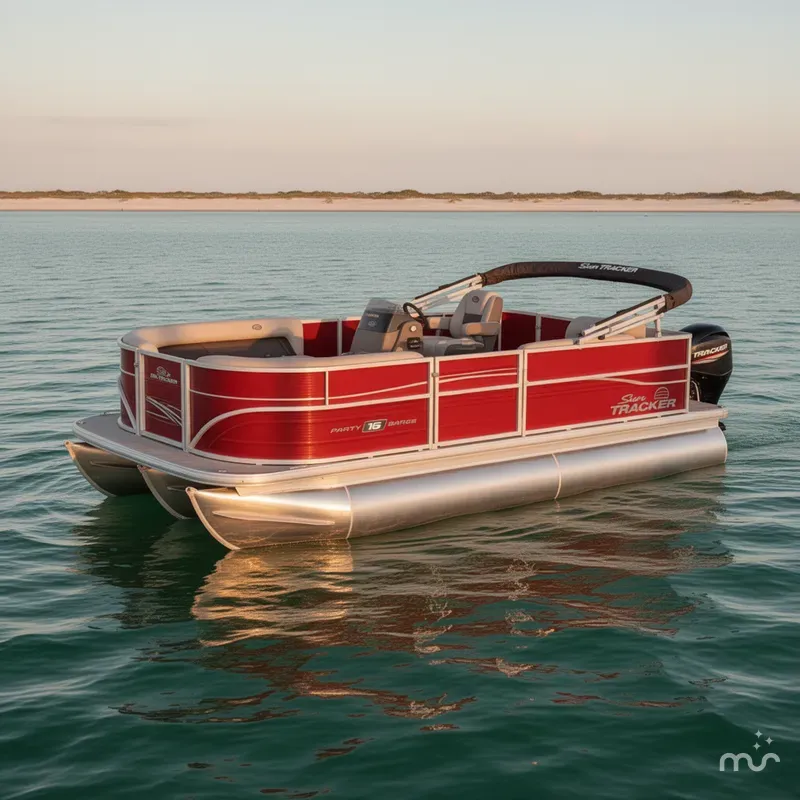 Slide: The Image of Sun Tracker Party Barge 16 DLX 2026 - 2