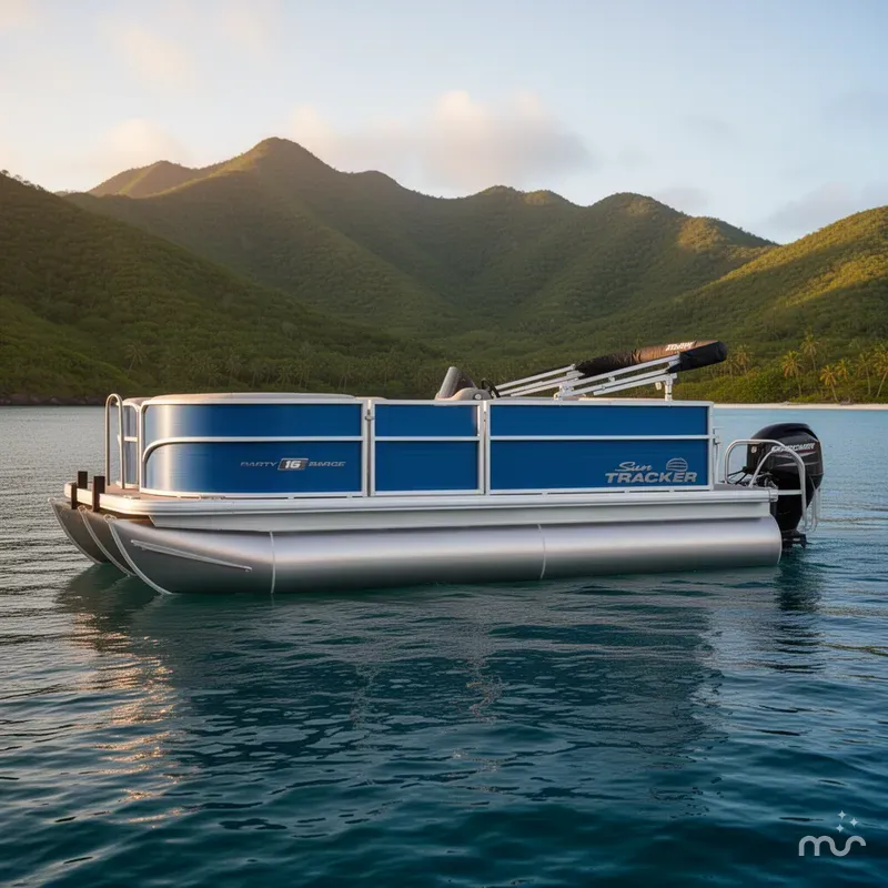 Slide: The Image of Sun Tracker Party Barge 16 DLX 2026 - 2