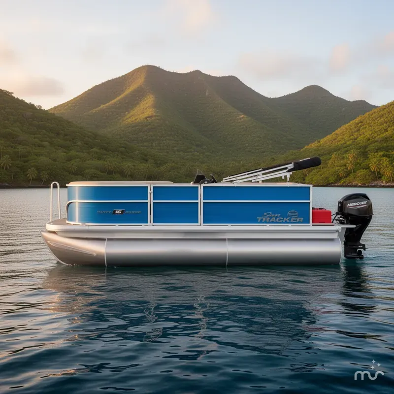 Slide: The Image of Sun Tracker Party Barge 16 DLX 2026 - 2