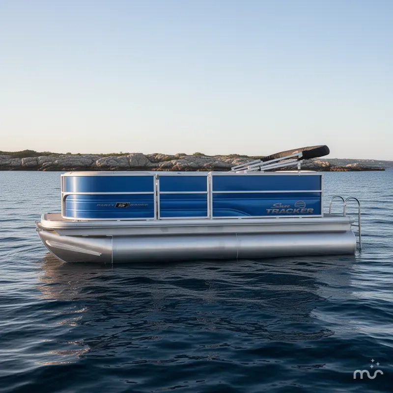 Slide: The Image of Sun Tracker Party Barge 16 DLX 2026 - 2