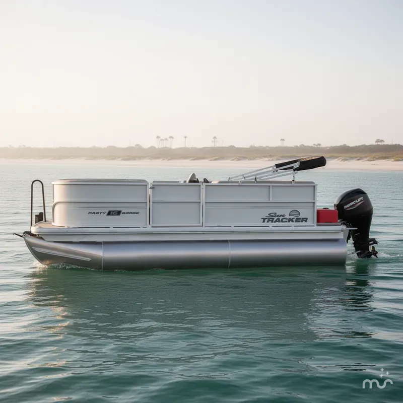 Slide: The Image of Sun Tracker Party Barge 16 DLX 2026 - 2