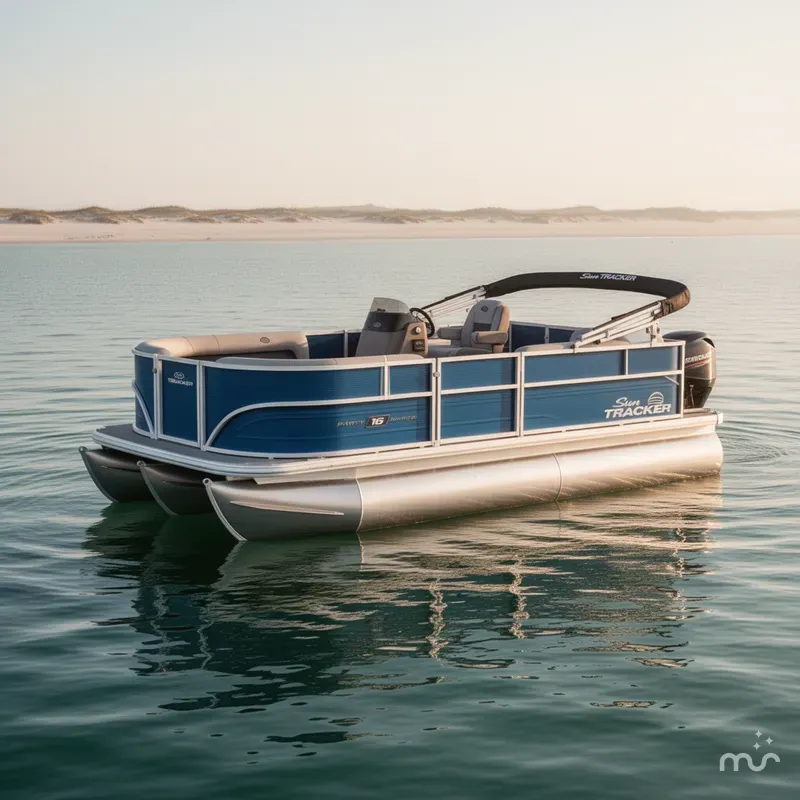 Slide: The Image of Sun Tracker Party Barge 16 DLX 2026 - 4