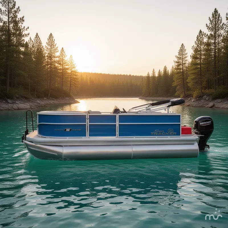 Slide: The Image of Sun Tracker Party Barge 16 DLX 2026 - 2