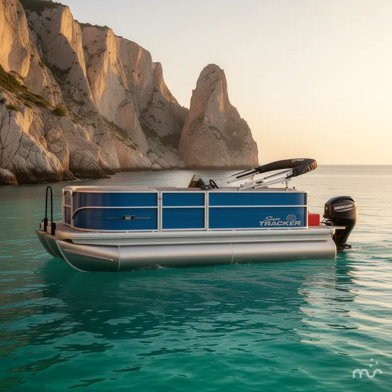 Slide: The Image of Sun Tracker Party Barge 16 DLX 2026 - 2