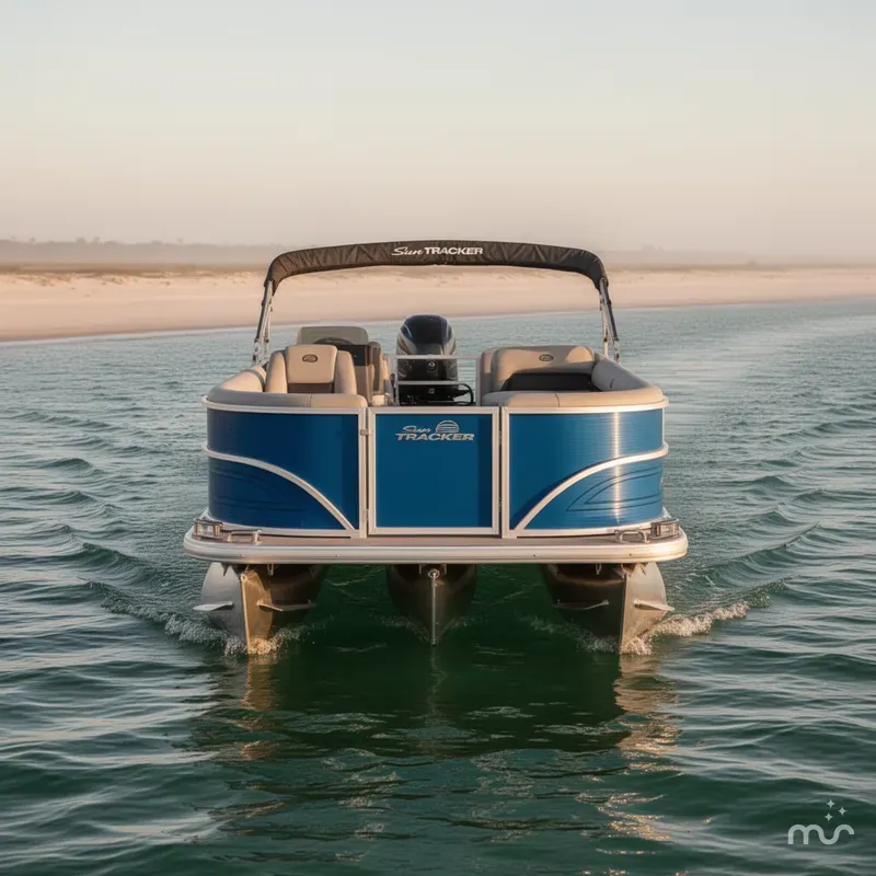 Slide: The Image of Sun Tracker Party Barge 16 DLX 2026 - 1