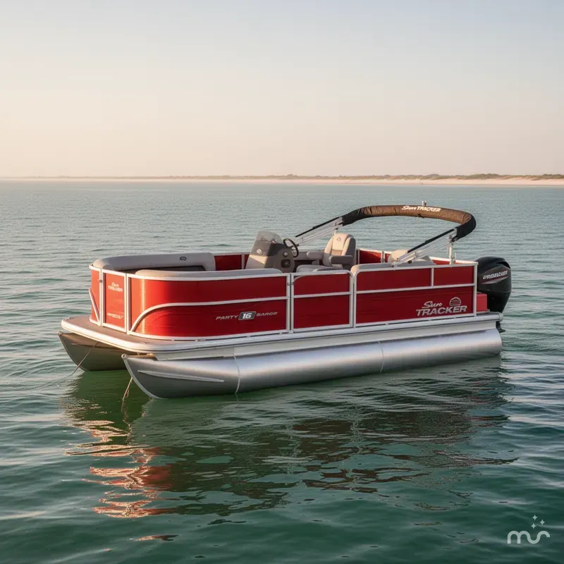 Slide: The Image of Sun Tracker Party Barge 16 DLX 2026 - 2