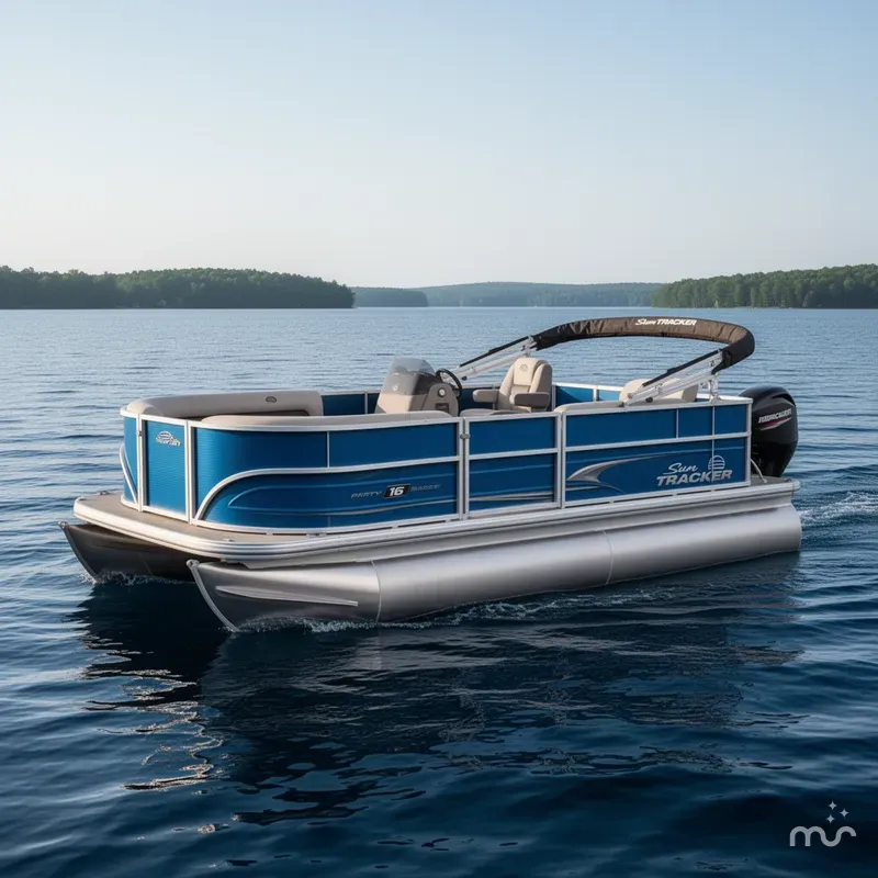 Slide: The Image of Sun Tracker Party Barge 16 DLX 2026 - 0