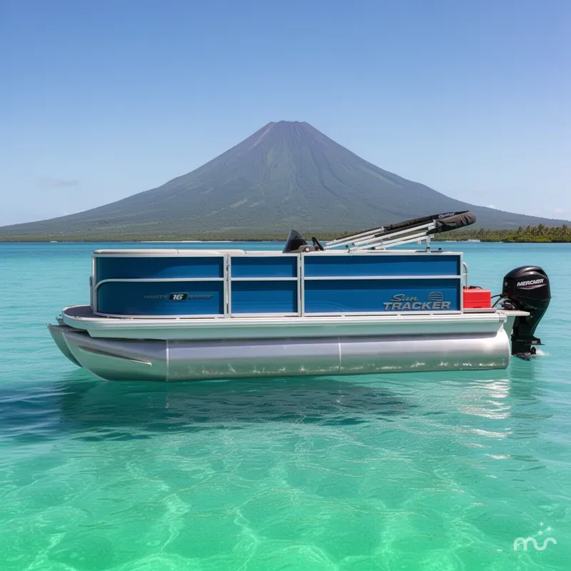 Slide: The Image of Sun Tracker Party Barge 16 DLX 2026 - 2