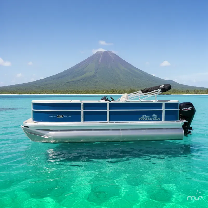 Slide: The Image of Sun Tracker Party Barge 18 DLX 2026 - 2