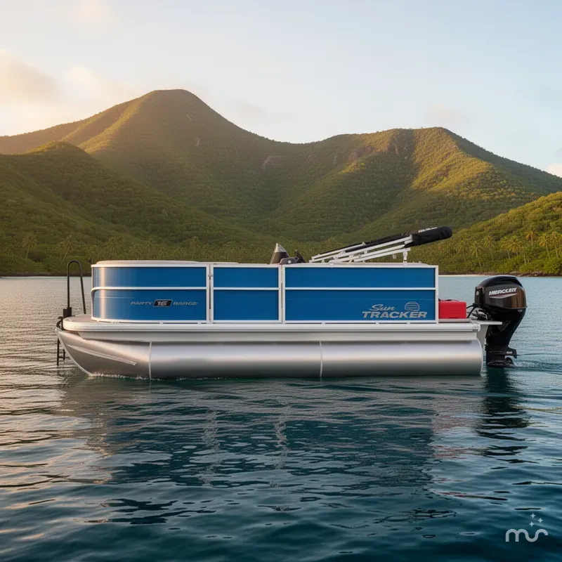 Slide: The Image of Sun Tracker Party Barge 16 DLX 2026 - 2
