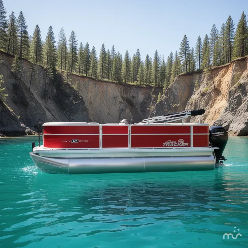 Slide: The Image of Sun Tracker Party Barge 18 DLX 2026 - 2