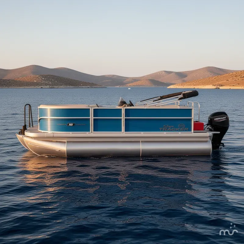 Slide: The Image of Sun Tracker Party Barge 16 DLX 2026 - 2