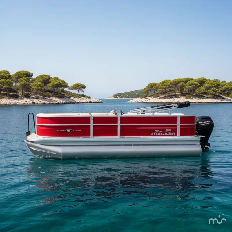 Slide: The Image of Sun Tracker Party Barge 18 DLX 2026 - 2